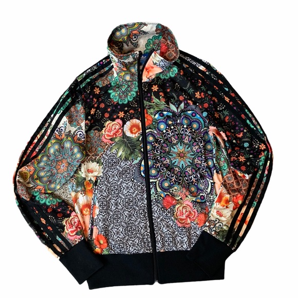 ADIDAS floral zip up jacket